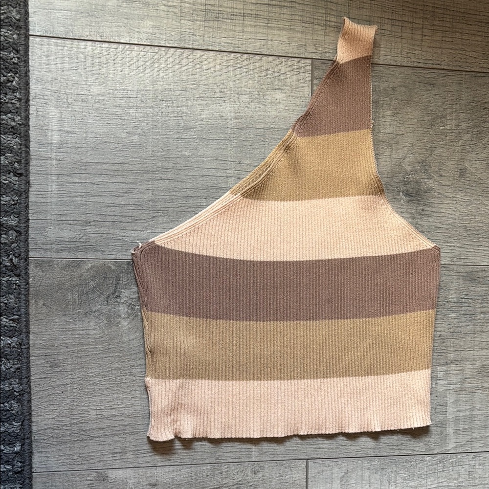 Striped Asymmetrical Women's Top